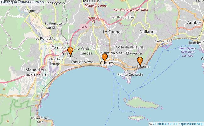 plan Pétanque Cannes Associations pétanque Cannes : 3 associations