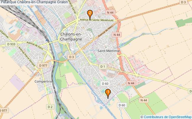 plan Pétanque Châlons-en-Champagne Associations pétanque Châlons-en-Champagne : 2 associations