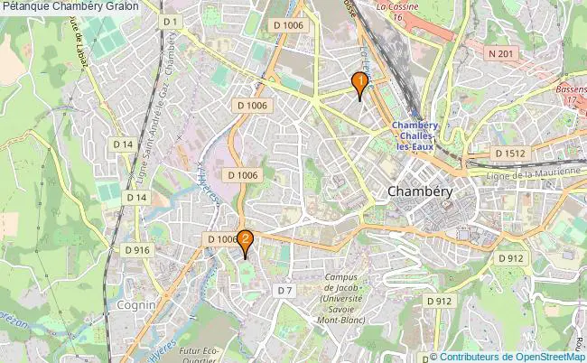 plan Pétanque Chambéry Associations pétanque Chambéry : 2 associations