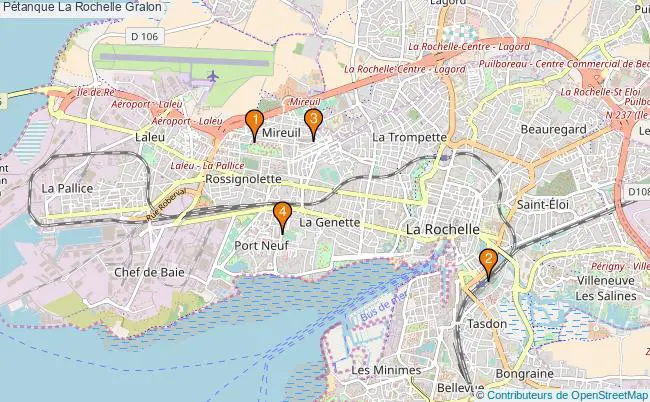 plan Pétanque La Rochelle Associations pétanque La Rochelle : 6 associations