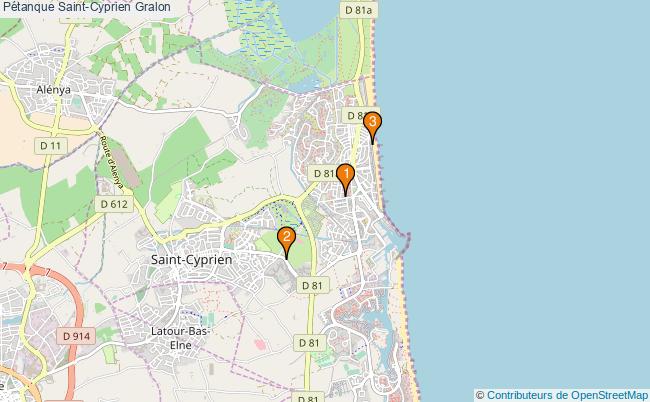 plan Pétanque Saint-Cyprien Associations pétanque Saint-Cyprien : 3 associations