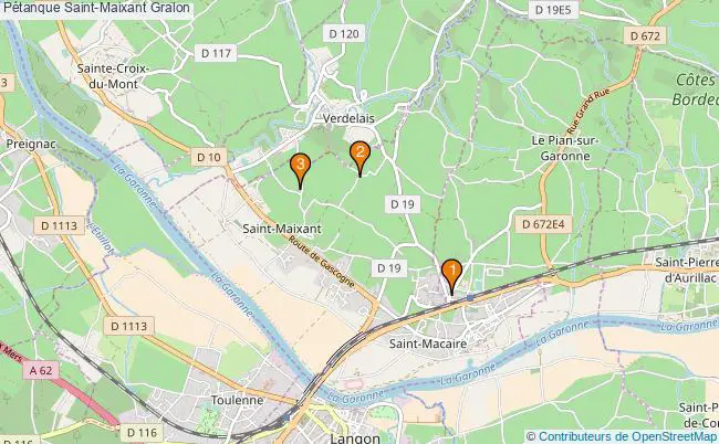 plan Pétanque Saint-Maixant Associations pétanque Saint-Maixant : 3 associations