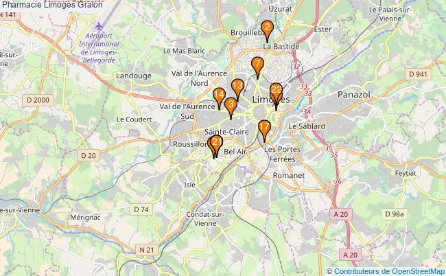 plan Pharmacie Limoges Associations pharmacie Limoges : 24 associations