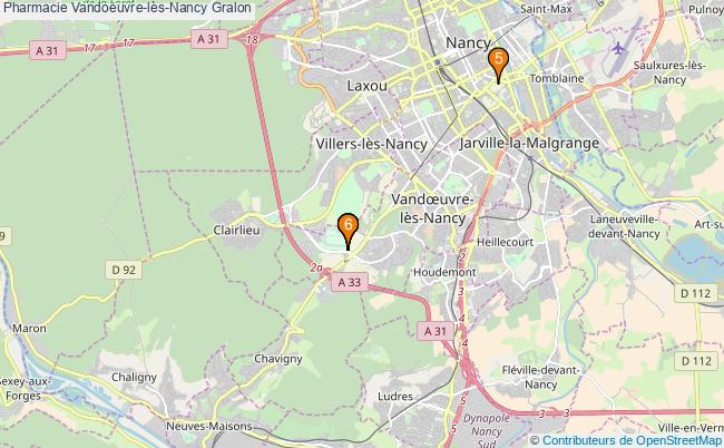 plan Pharmacie Vandoeuvre-lès-Nancy Associations pharmacie Vandoeuvre-lès-Nancy : 10 associations