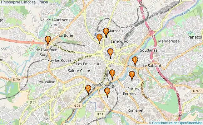plan Philosophie Limoges Associations philosophie Limoges : 14 associations
