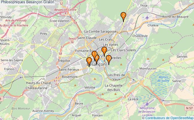 plan Philosophiques Besançon Associations Philosophiques Besançon : 10 associations