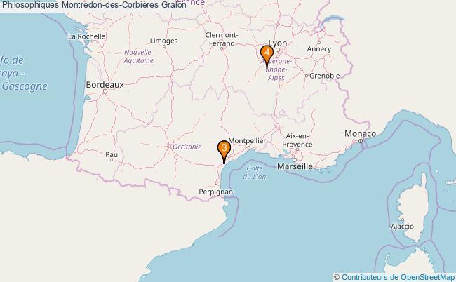 plan Philosophiques Montredon-des-Corbières Associations Philosophiques Montredon-des-Corbières : 4 associations