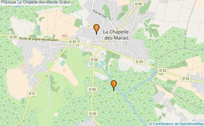 plan Physique La Chapelle-des-Marais Associations physique La Chapelle-des-Marais : 2 associations