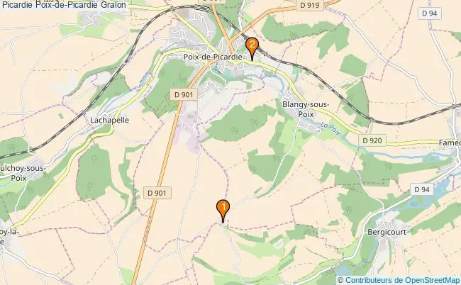 plan Picardie Poix-de-Picardie Associations Picardie Poix-de-Picardie : 2 associations