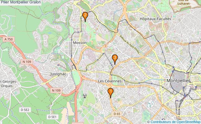 plan Pilier Montpellier Associations pilier Montpellier : 3 associations