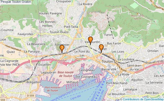 plan Pirogue Toulon Associations pirogue Toulon : 4 associations