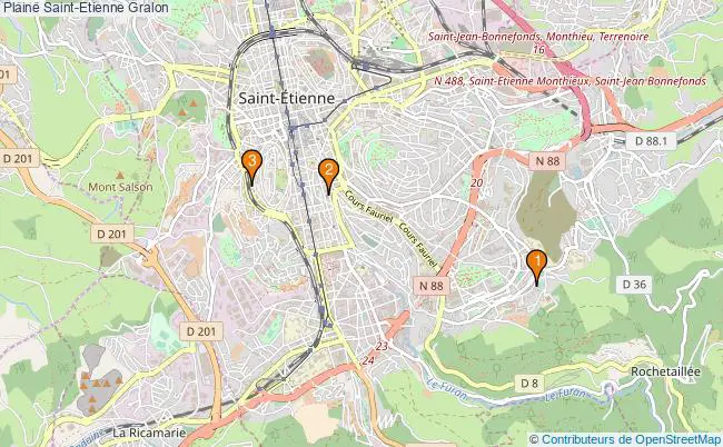 plan Plaine Saint-Etienne Associations Plaine Saint-Etienne : 3 associations