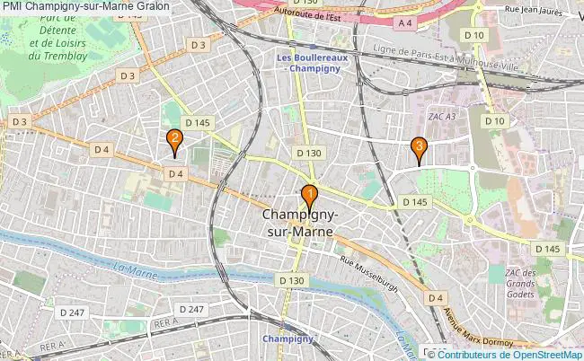 plan PMI Champigny-sur-Marne Associations PMI Champigny-sur-Marne : 3 associations