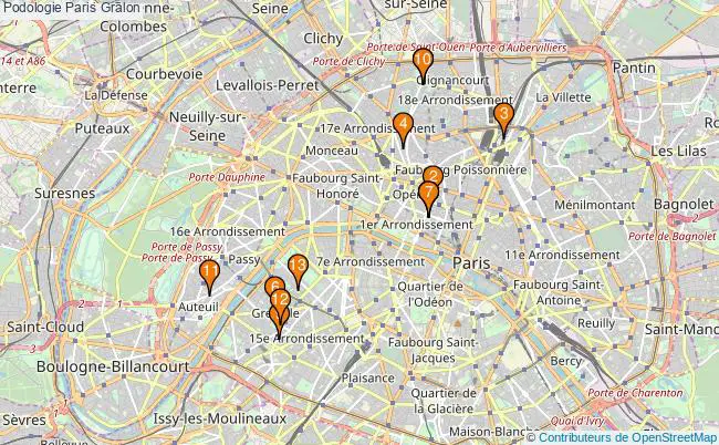 plan Podologie Paris Associations podologie Paris : 14 associations