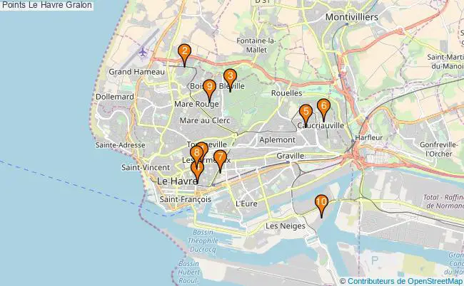 plan Points Le Havre Associations Points Le Havre : 9 associations