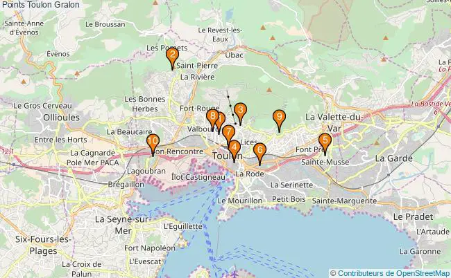 plan Points Toulon Associations Points Toulon : 10 associations