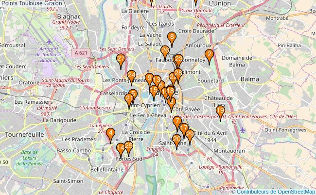 plan Points Toulouse Associations Points Toulouse : 37 associations