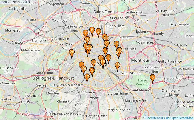 plan Police Paris Associations police Paris : 96 associations