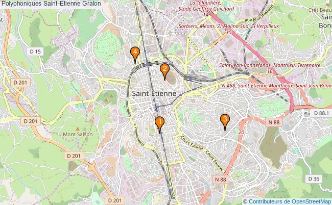 plan Polyphoniques Saint-Etienne Associations polyphoniques Saint-Etienne : 4 associations