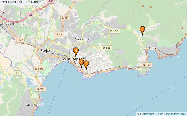 plan Port Saint-Raphaël Associations Port Saint-Raphaël : 4 associations