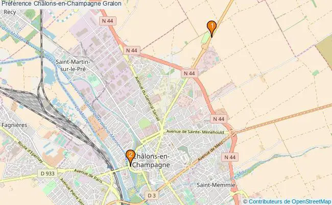 plan Préférence Châlons-en-Champagne Associations Préférence Châlons-en-Champagne : 2 associations