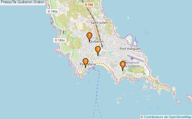 plan Presqu'île Quiberon Associations presqu'île Quiberon : 4 associations