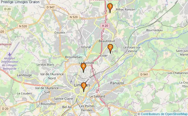 plan Prestige Limoges Associations Prestige Limoges : 4 associations