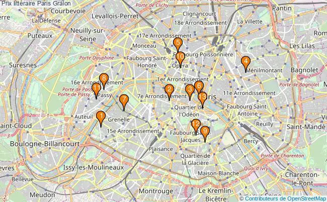 plan Prix littéraire Paris Associations prix littéraire Paris : 19 associations