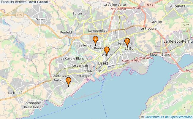 plan Produits dérivés Brest Associations produits dérivés Brest : 11 associations