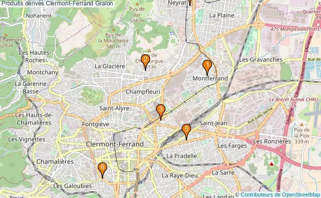plan Produits dérivés Clermont-Ferrand Associations produits dérivés Clermont-Ferrand : 9 associations