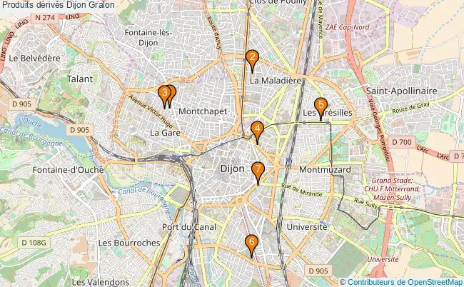 plan Produits dérivés Dijon Associations produits dérivés Dijon : 8 associations