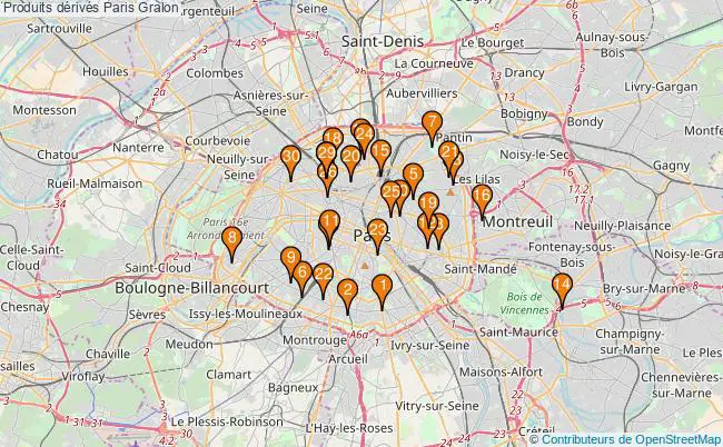 plan Produits dérivés Paris Associations produits dérivés Paris : 316 associations