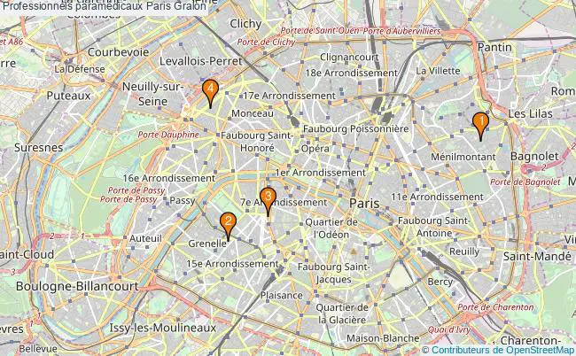 plan Professionnels paramédicaux Paris Associations professionnels paramédicaux Paris : 4 associations