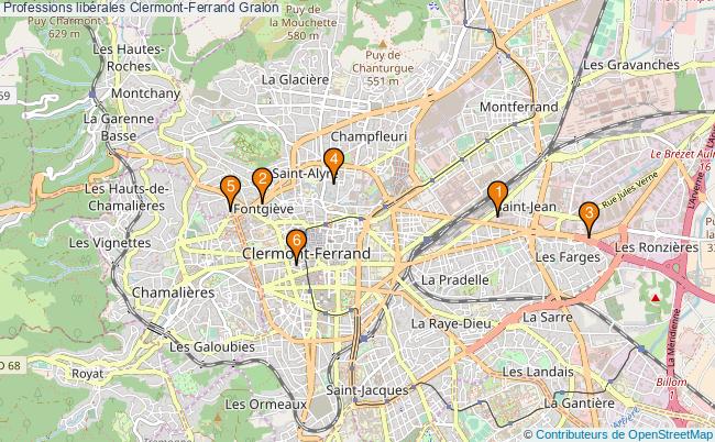 plan Professions libérales Clermont-Ferrand Associations professions libérales Clermont-Ferrand : 7 associations
