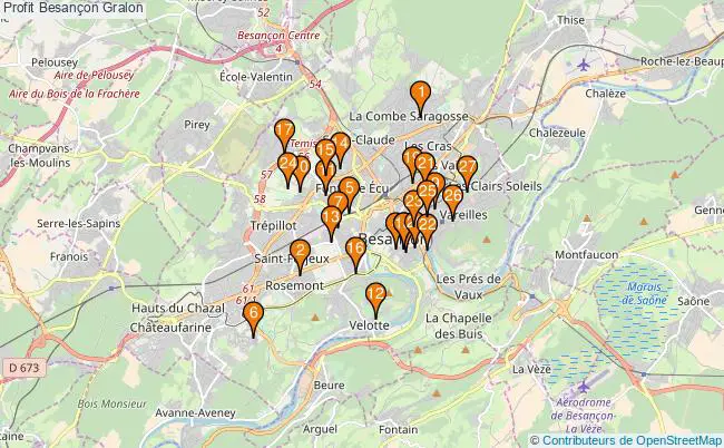 plan Profit Besançon Associations Profit Besançon : 32 associations