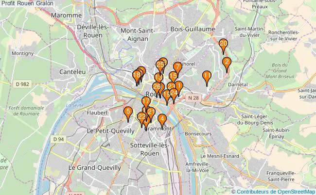 plan Profit Rouen Associations Profit Rouen : 28 associations