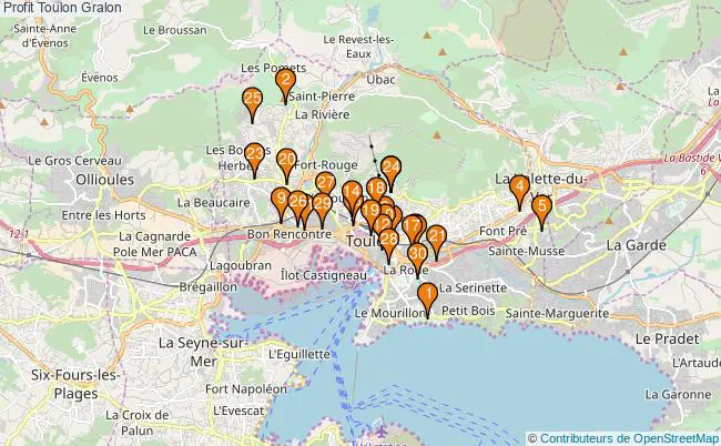 plan Profit Toulon Associations Profit Toulon : 57 associations