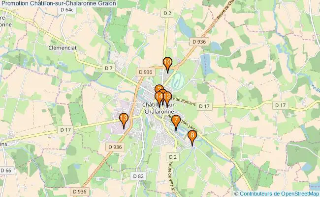plan Promotion Châtillon-sur-Chalaronne Associations Promotion Châtillon-sur-Chalaronne : 18 associations