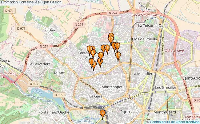 plan Promotion Fontaine-lès-Dijon Associations Promotion Fontaine-lès-Dijon : 17 associations