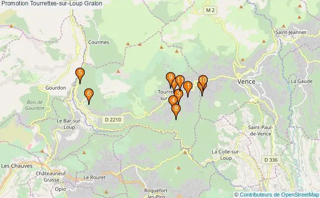 plan Promotion Tourrettes-sur-Loup Associations Promotion Tourrettes-sur-Loup : 14 associations
