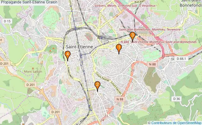 plan Propagande Saint-Etienne Associations propagande Saint-Etienne : 4 associations
