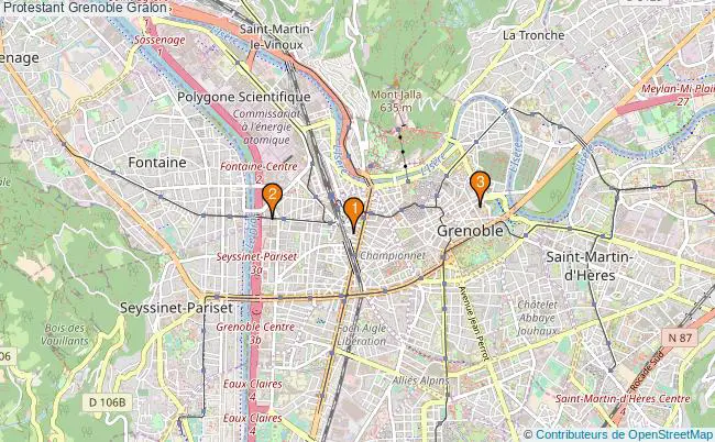 plan Protestant Grenoble Associations protestant Grenoble : 3 associations