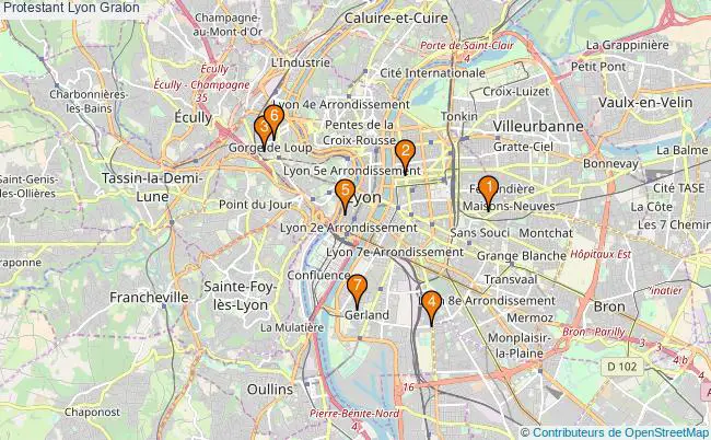 plan Protestant Lyon Associations protestant Lyon : 14 associations