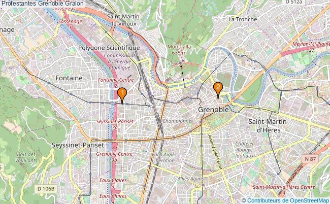 plan Protestantes Grenoble Associations protestantes Grenoble : 4 associations