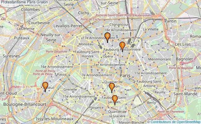plan Protestantisme Paris Associations protestantisme Paris : 13 associations