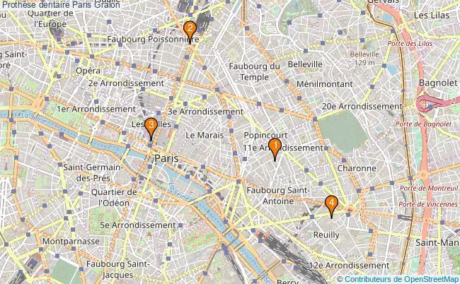 plan Prothèse dentaire Paris Associations prothèse dentaire Paris : 4 associations