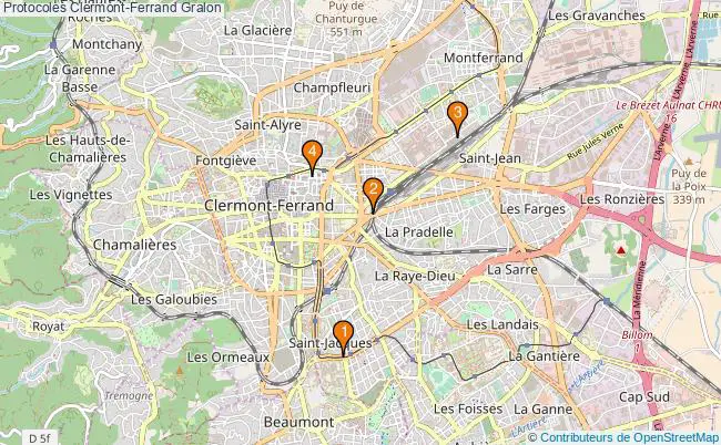 plan Protocoles Clermont-Ferrand Associations protocoles Clermont-Ferrand : 4 associations