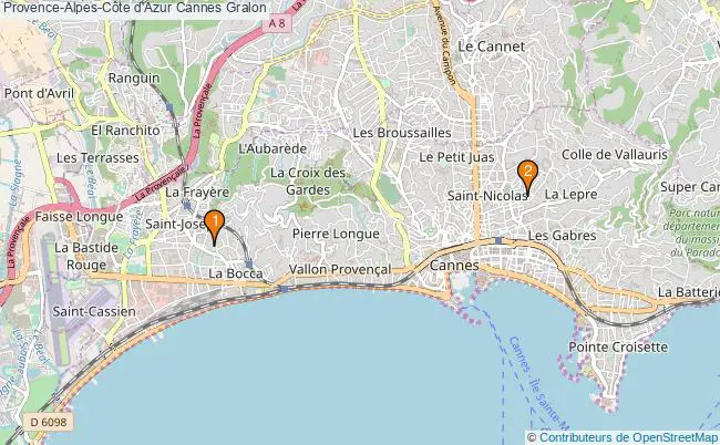 plan Provence-Alpes-Côte d'Azur Cannes Associations Provence-Alpes-Côte d'Azur Cannes : 3 associations
