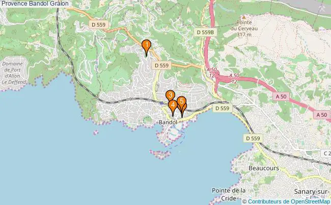 plan Provence Bandol Associations Provence Bandol : 6 associations
