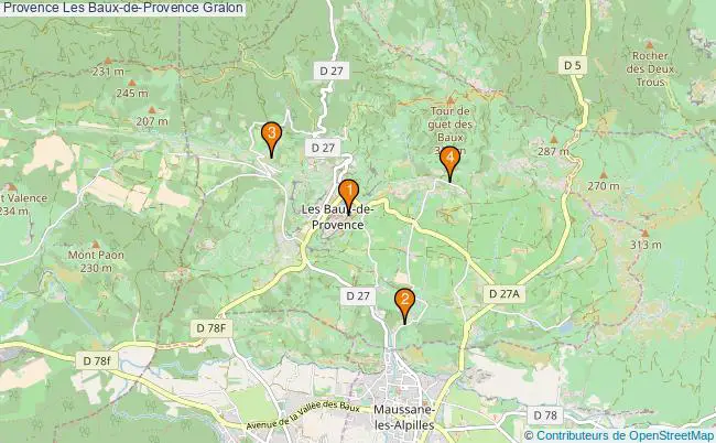 plan Provence Les Baux-de-Provence Associations Provence Les Baux-de-Provence : 4 associations